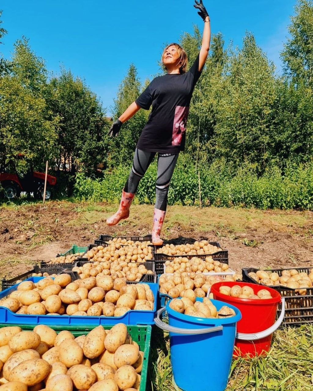 Анита Цой, 50-летняя певица показала, какой урожай собрала в этом году со своего приусадебного участка